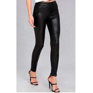 FREE PEOPLE Faux Leather Leggings Black NEW Concert Neutral Size 25